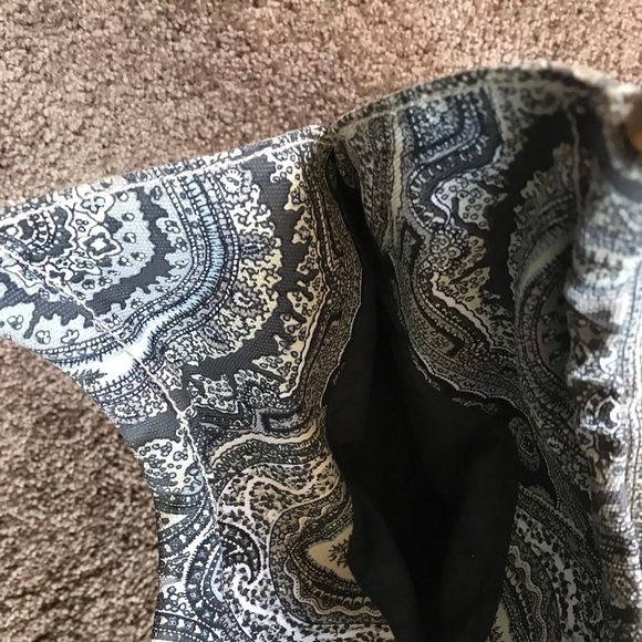 Bamboo handle handbag Boho Paisley print - Picture 3 of 6